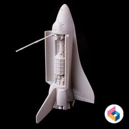Space lab and landing gear for foldable Space Shuttle 3d model