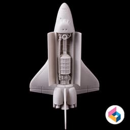 Space lab and landing gear for foldable Space Shuttle 3d model