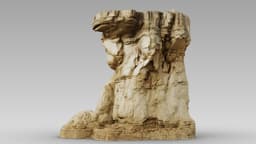 Layered Rock Face 3d model