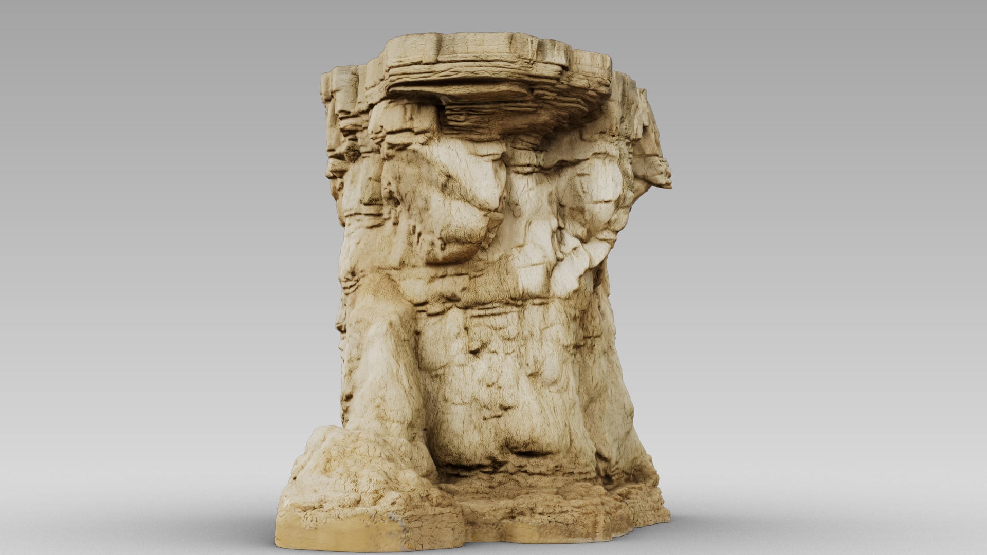 Layered Rock Face 3d model