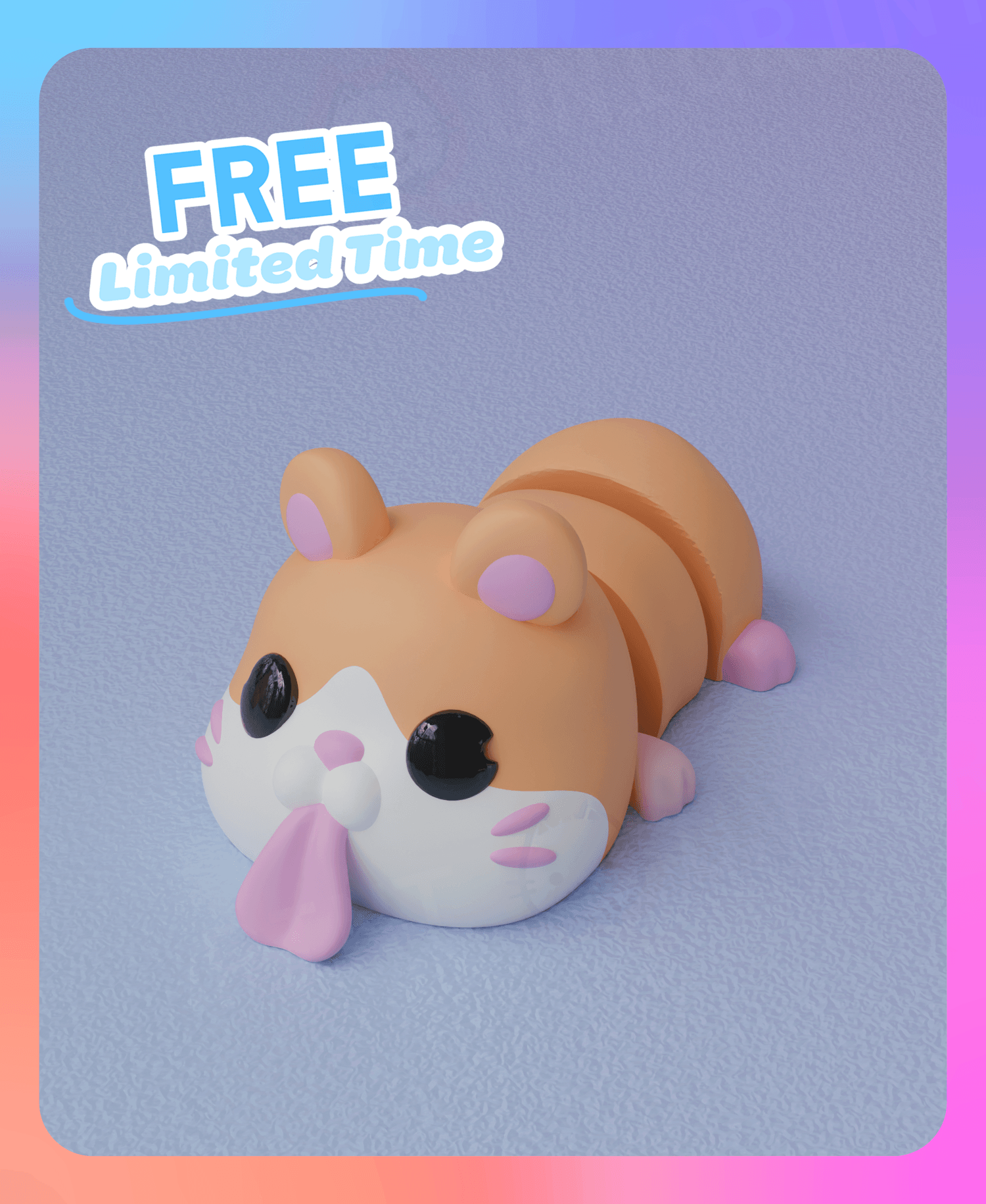 Flexi Hamster Keychain (Single Color) 3d model