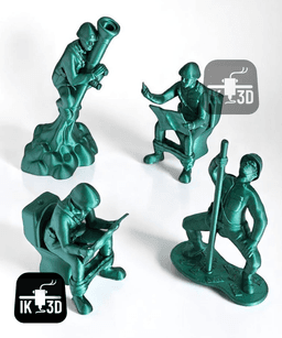 Funny Green Army Men Bundle of 4 / Wave 1 3d model