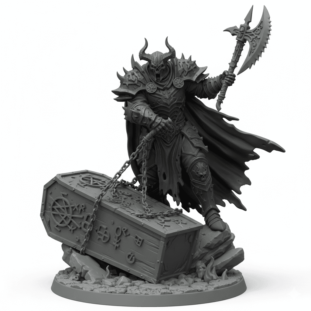 Infernal Executioner Chained Coffin Detailed STL Download 3d model