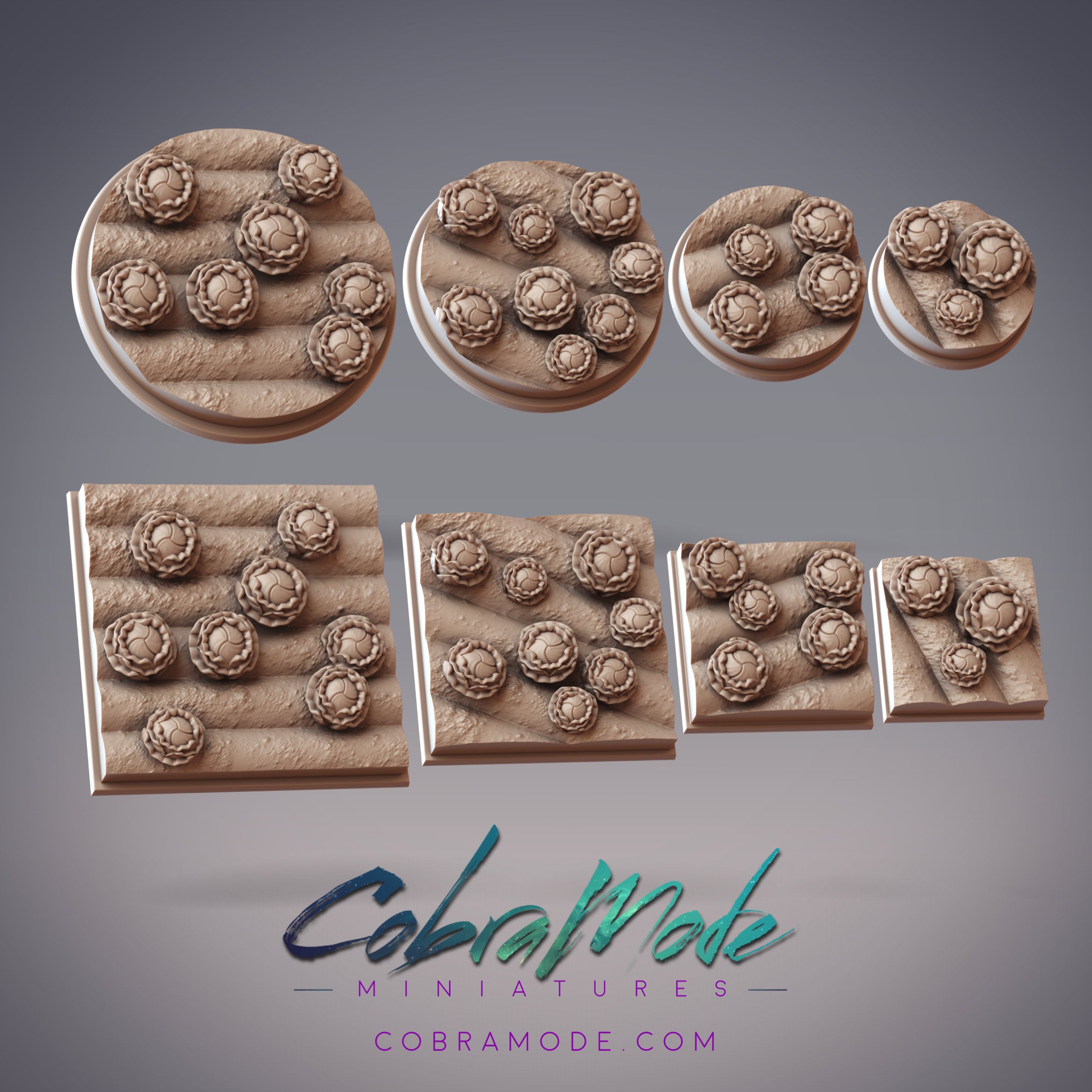 Cabbage Garden Base Pack (8pcs) - Round and Square Versions 3d model