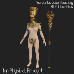 Fantasy Serpent Queen Cosplay Outfit 3d model