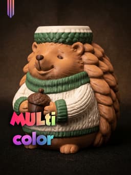 Hedgehog Sweater Planter 3MF | Cute Decor Multi-Color | Functional 3d model