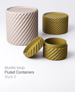 Fluted Container Style 2 3d model