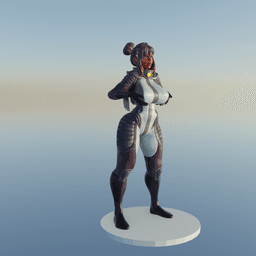 Cute Space Girl v2 3d model