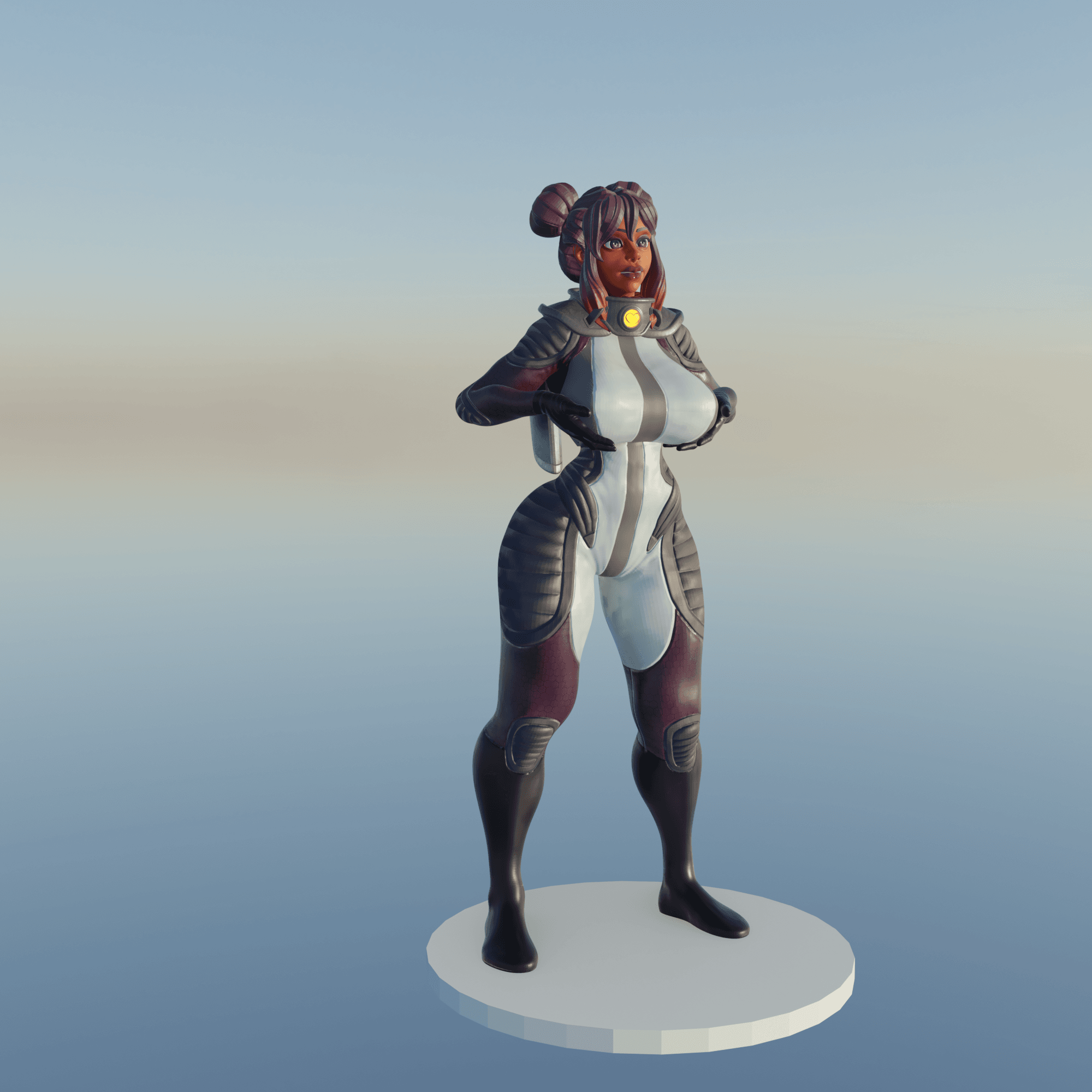 Cute Space Girl v2 3d model