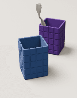 Square Pattern Toothbrush Holder 3d model
