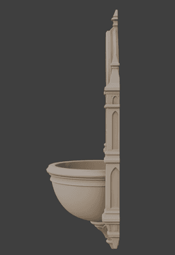 Gothic Wall Holy Water Font 3d model