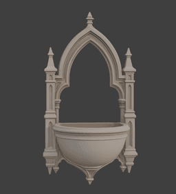 Gothic Wall Holy Water Font 3d model
