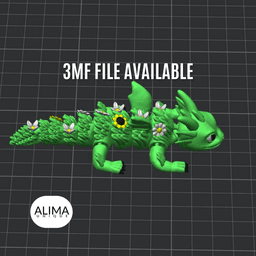 Little Flower Dragon / articulated / Keychain / support free 3d model