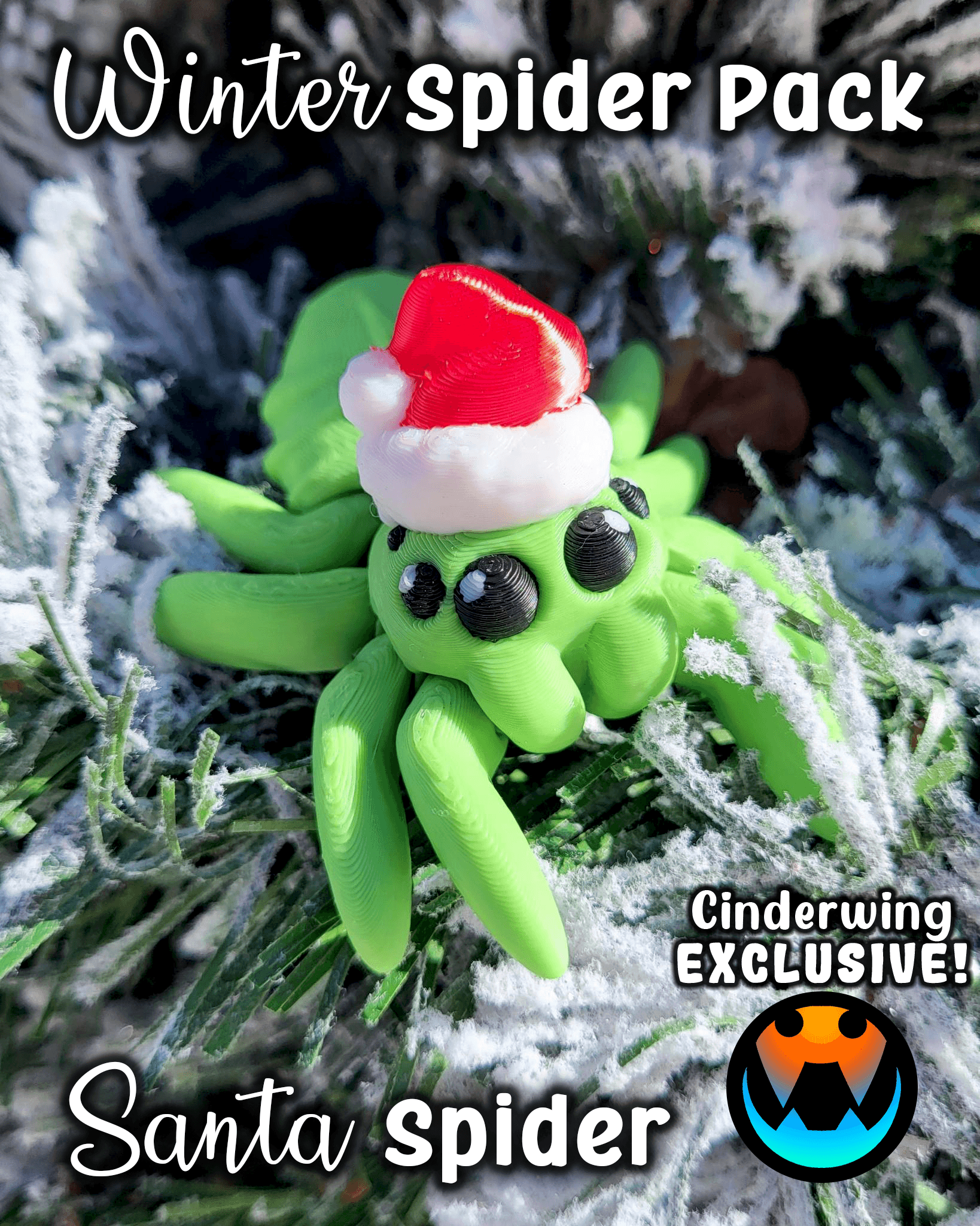 Tiny Santa Spider 3d model
