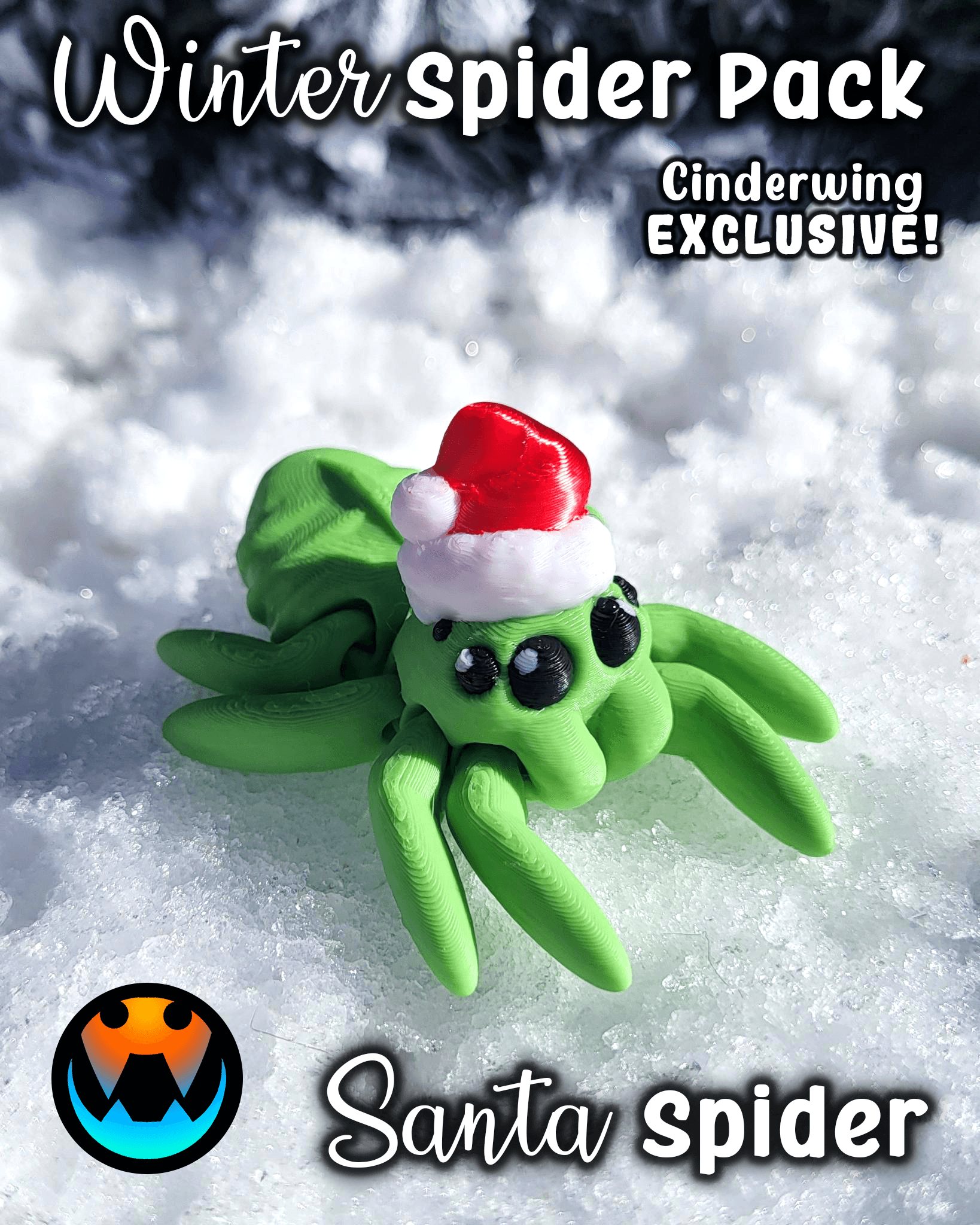Tiny Santa Spider 3d model