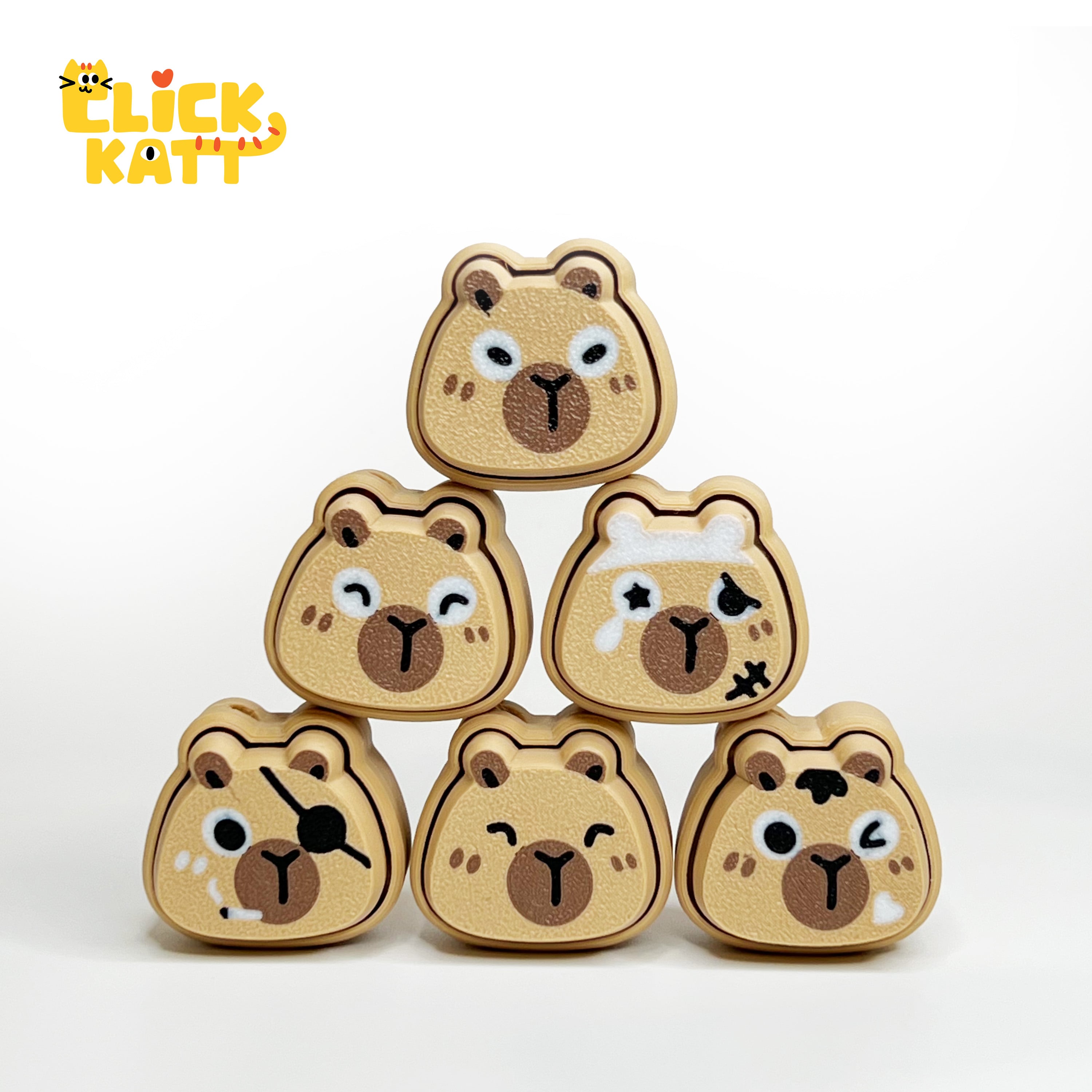 Capybara - Clicker Fidget Toy Keychain 3d model