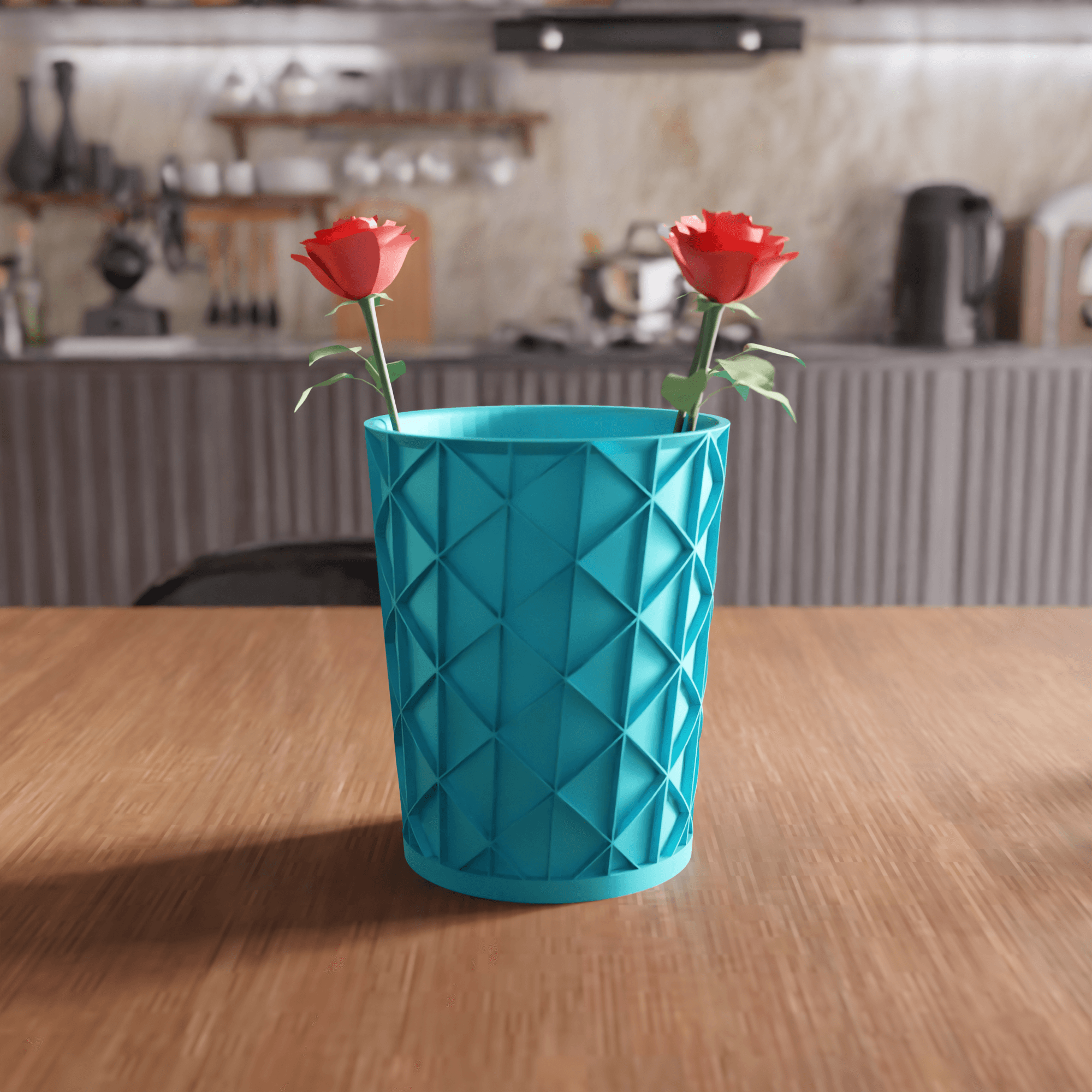 Geometric Lattice Texture Storage Vase 3d model