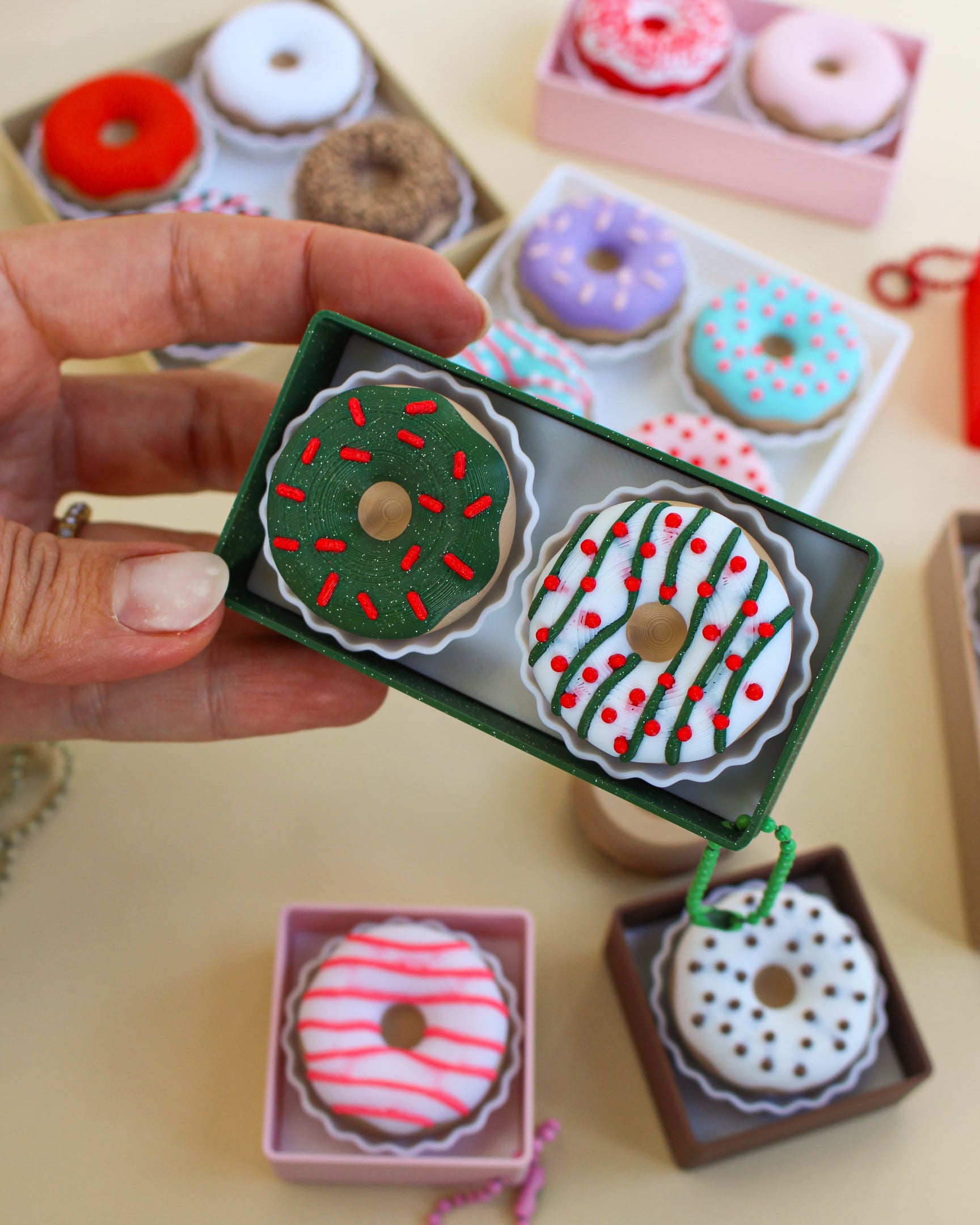 Donut Clickers Collection, Keychain, 3D Fidget Toy 3d model