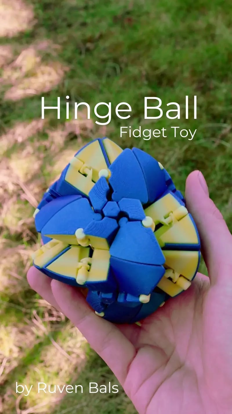 Hinge Ball transforming Fidget Toy 3d model