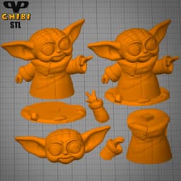 Grogu Chibi STL for 3D Printing ChibiSTL 3DXM 3d model