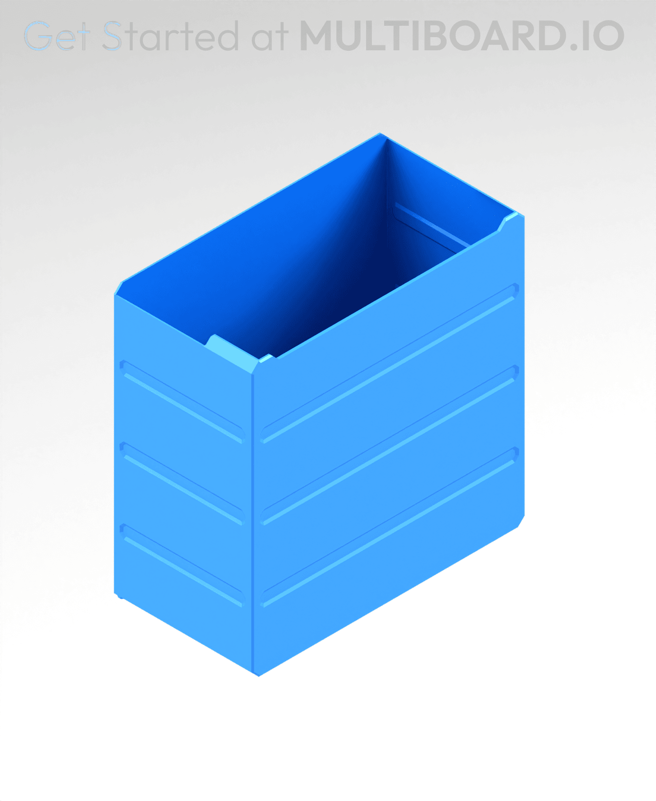 4x4x2 LU - Labelled - MultiBin Simple Drawer 3d model