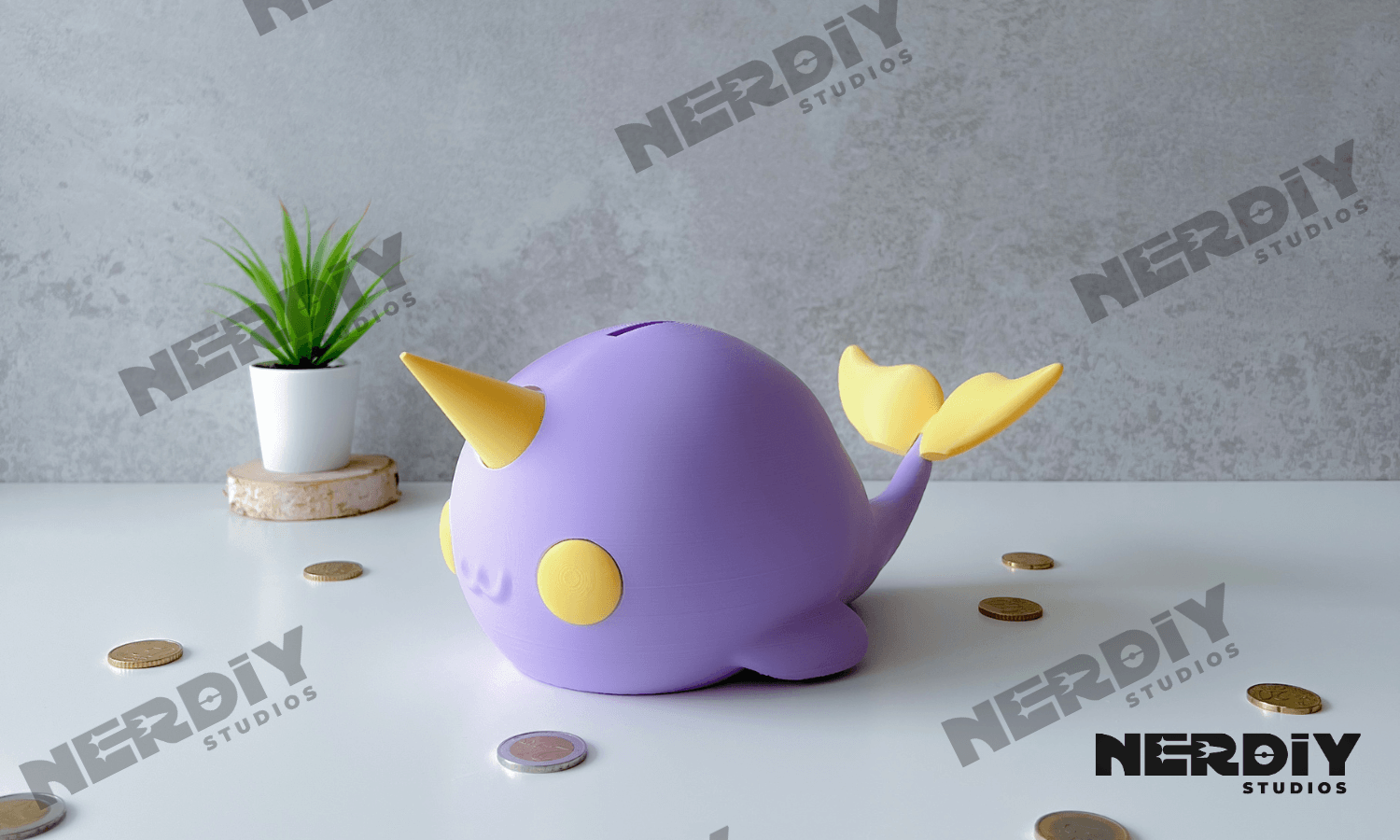 Narwhal Piggy Bank 3d model