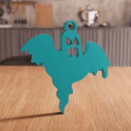 Spooky Ghost Silhouette Halloween Ornament 3d model