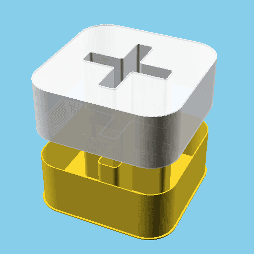 Red Cross logo (Square with a Cross), nestable box (v1) 3d model