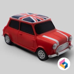 Foldable Mini Cooper Union jack 3d model