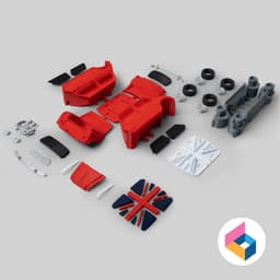 Foldable Mini Cooper Union jack 3d model