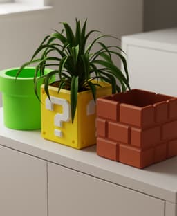 RETRO BLOCK Collection - Planter Set 3d model