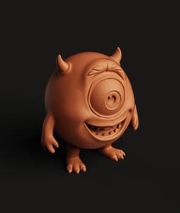 Mike Wazowski STL | Monster Figure 3D Print | Stylized Character 3d model
