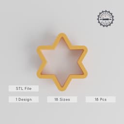 Hexagram Shape Cutter Set, Star & Geometric Designs, 18 Sizes for Cookies, Fondant, Clay PRODUCT_1172 3d model