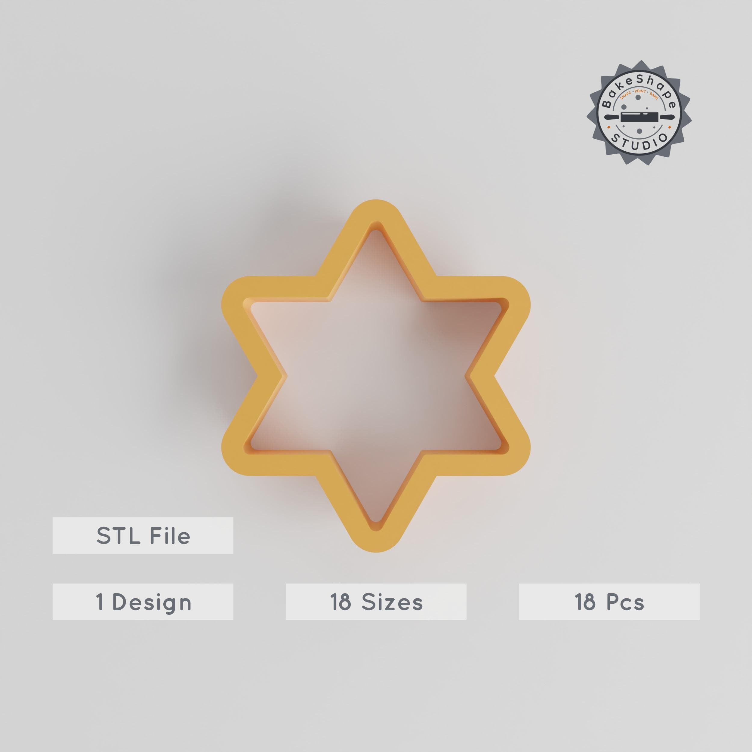 Hexagram Shape Cutter Set, Star & Geometric Designs, 18 Sizes for Cookies, Fondant, Clay PRODUCT_1172 3d model