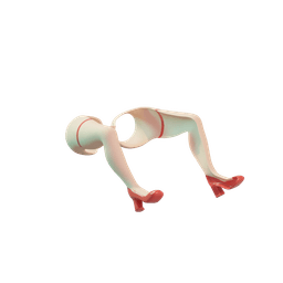 Girl Legs Glasses 3d model