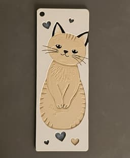 Valentine Kitty Bookmark9 - Hueforge - 4 colors 3d model