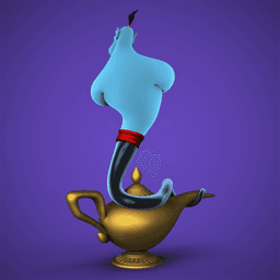 Genie and his Lamp -Aladdin 3d model