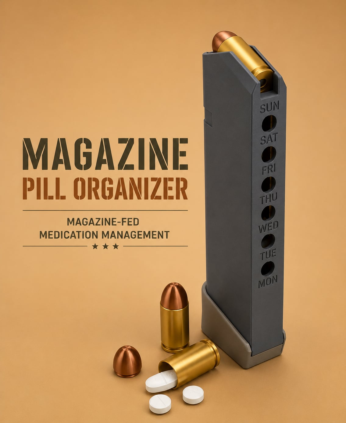 Magazine Pill Organizer — Tactical Medication 3d model
