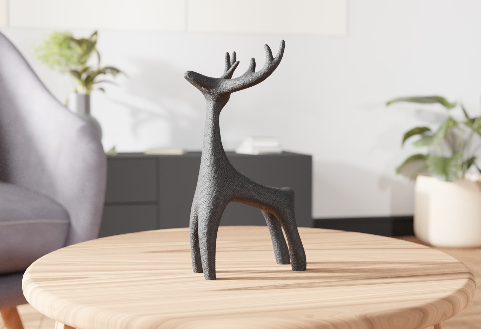 Minimalist Deer Sculpture – Modern Sculptural Home Decor 3d model