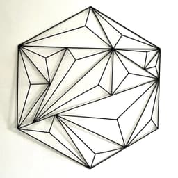 Hexagon lowpoly wall sculpture (wireframe) 3d model