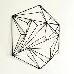 Hexagon lowpoly wall sculpture (wireframe) 3d model