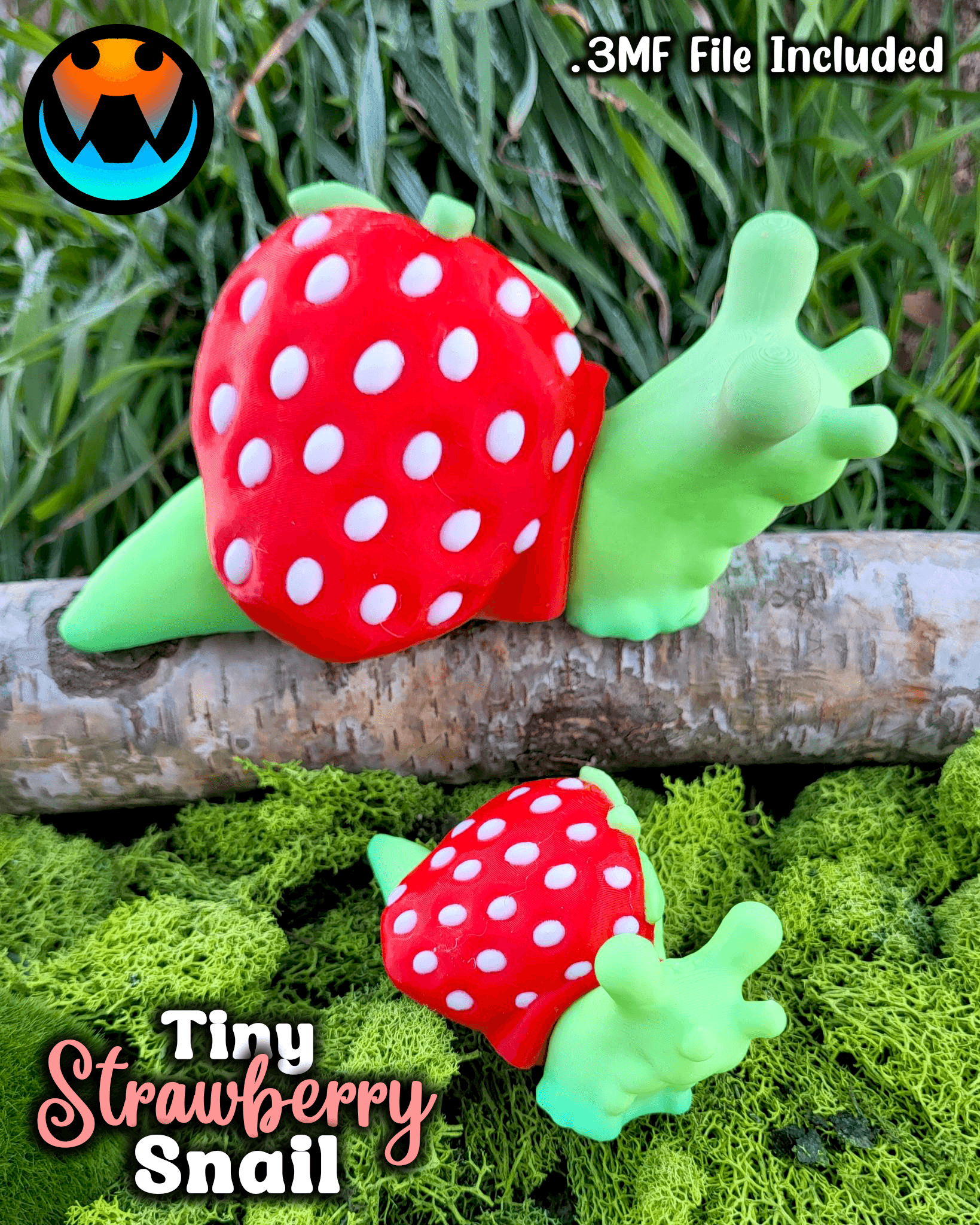 Tiny Strawberry Snail 3d model