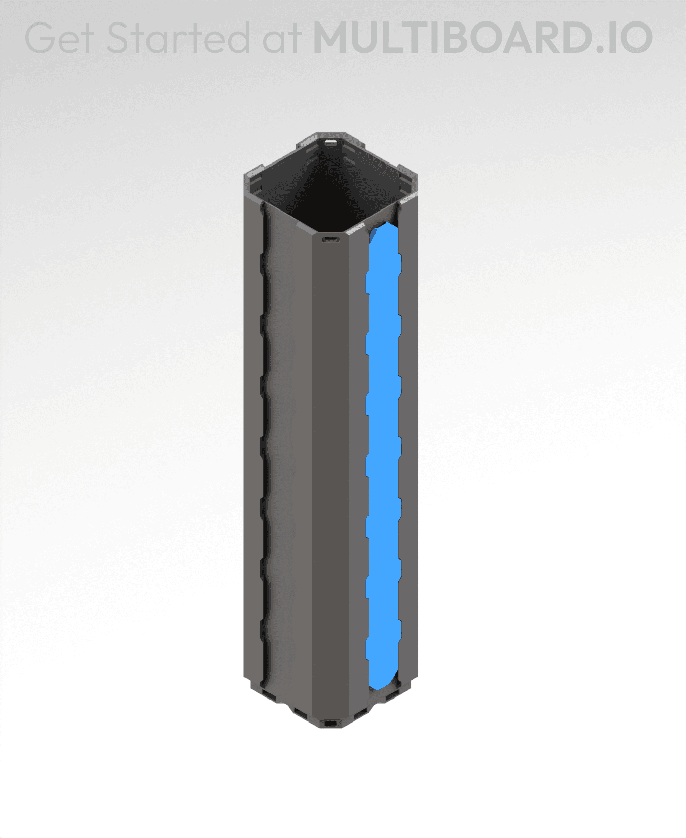 4 LU Bin Fit - OO Cover Locked Lite Rail - (7 MU Rail) 3d model