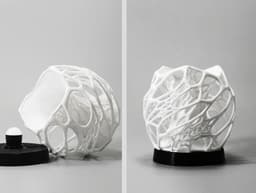 Solid Cellular lamp with base 3d model
