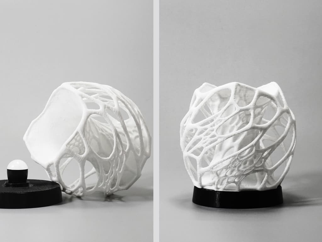 Solid Cellular lamp with base 3d model