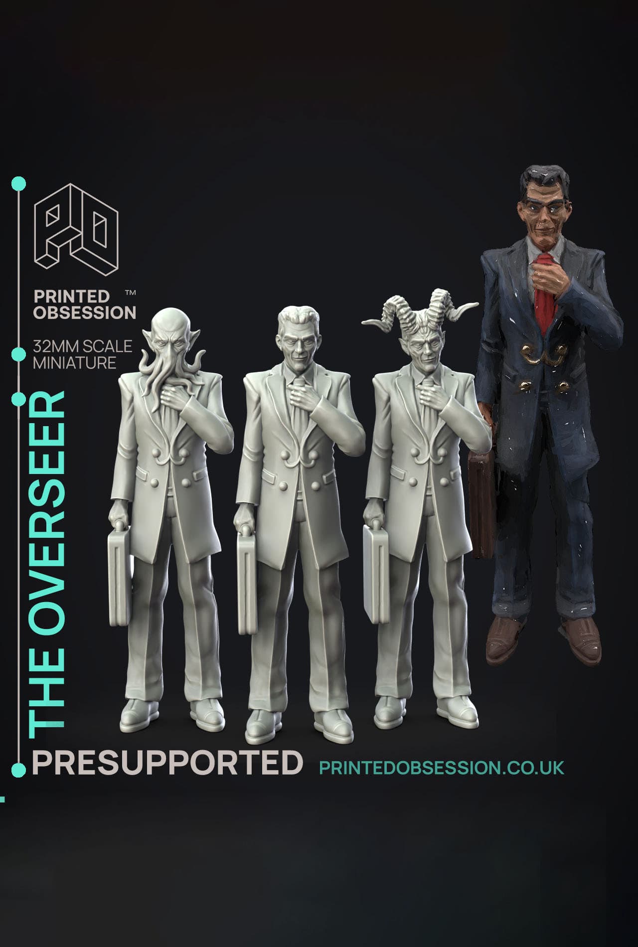 Overseer - Dungeon Cleaning Inc - PRESUPPORTED - Illustrated and Stats - 32mm scale 3d model