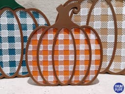 Gingham Pattern Fall Pumpkin Decorations 3d model