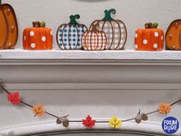 Gingham Pattern Fall Pumpkin Decorations 3d model