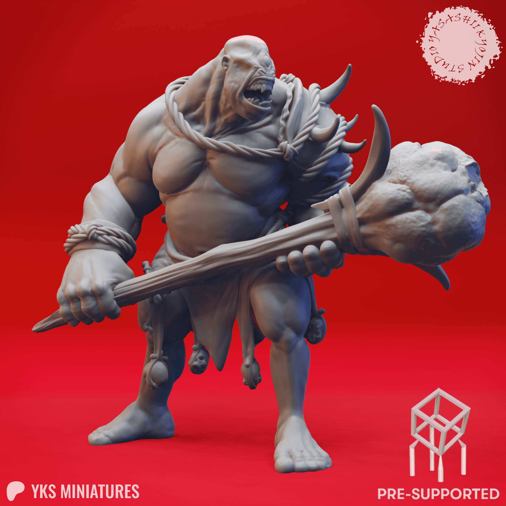 Cyclops - Greatclub - Tabletop Miniature (Pre-Supported) 3d model