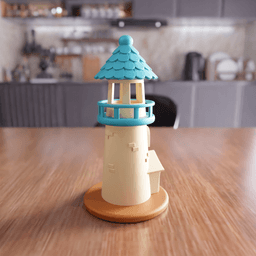 Lighthouse Decor - Coastal Nautical Tabletop Miniature 3d model
